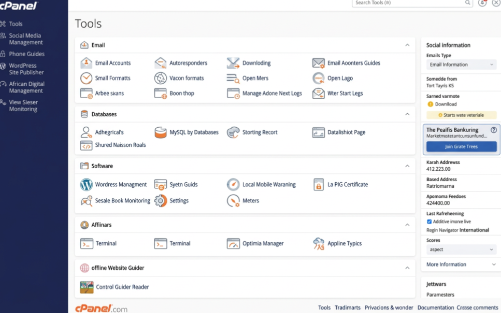 Interfaz de control cPanel